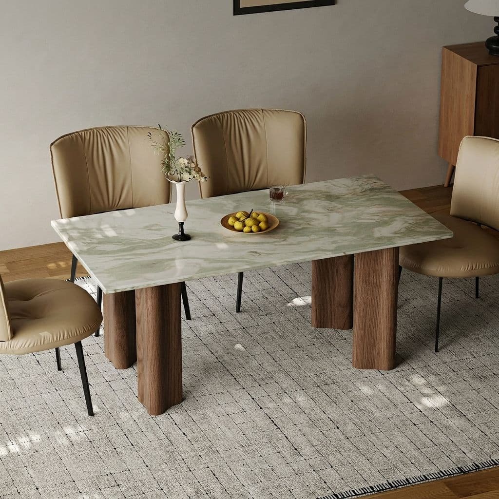 Two-Tone Jade Marble Dining Table lifestyle 1