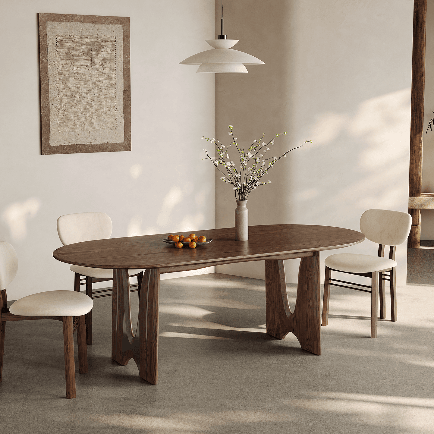 Irregular Wood Veneer Dining Table lifestyle 3