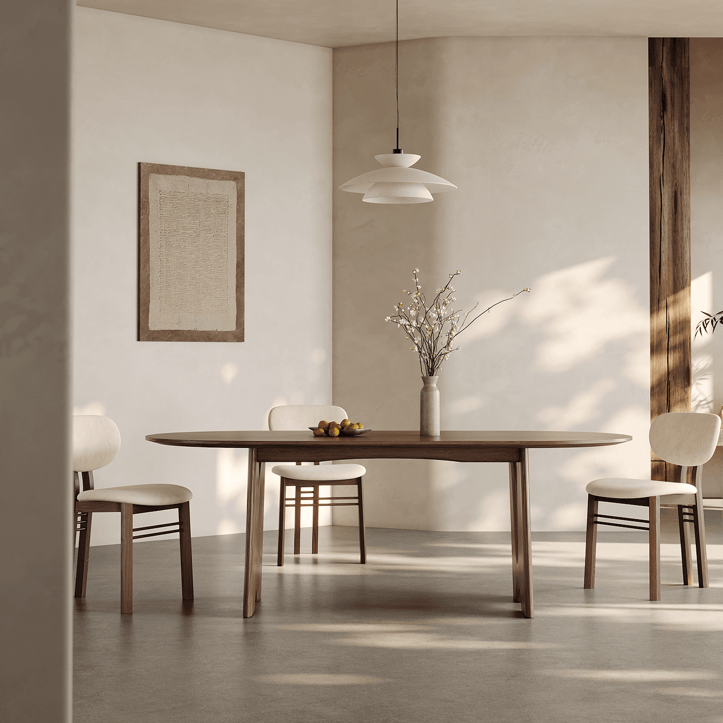 Irregular Wood Veneer Dining Table lifestyle 2