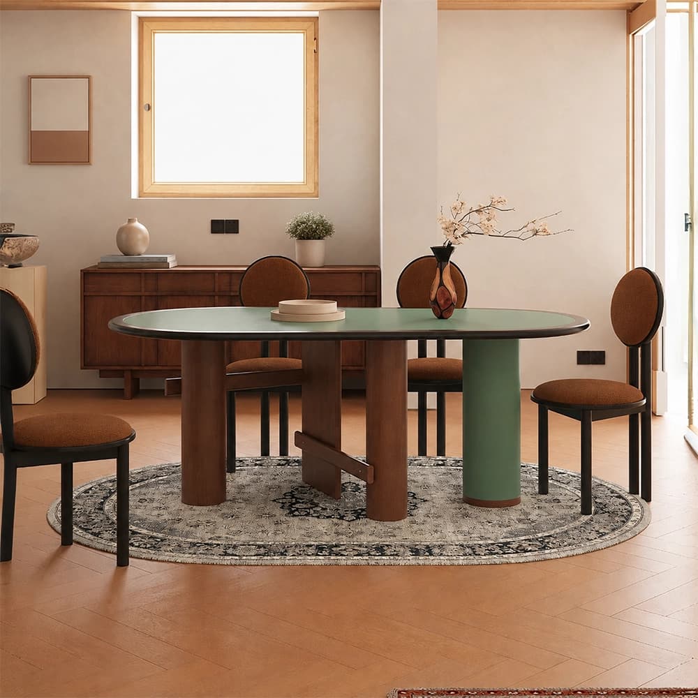 Oval Lacquered Wood Dining Table lifestyle 2