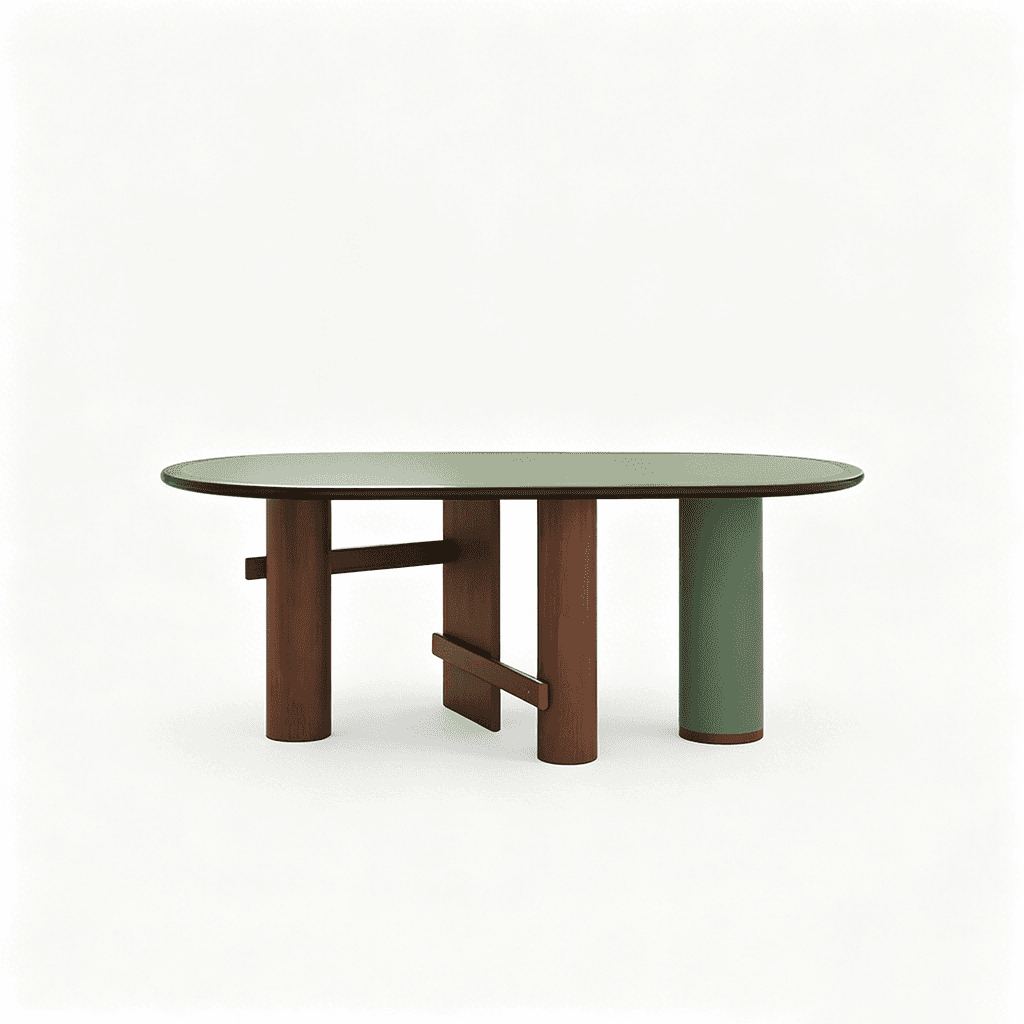 Oval Lacquered Wood Dining Table lifestyle 1