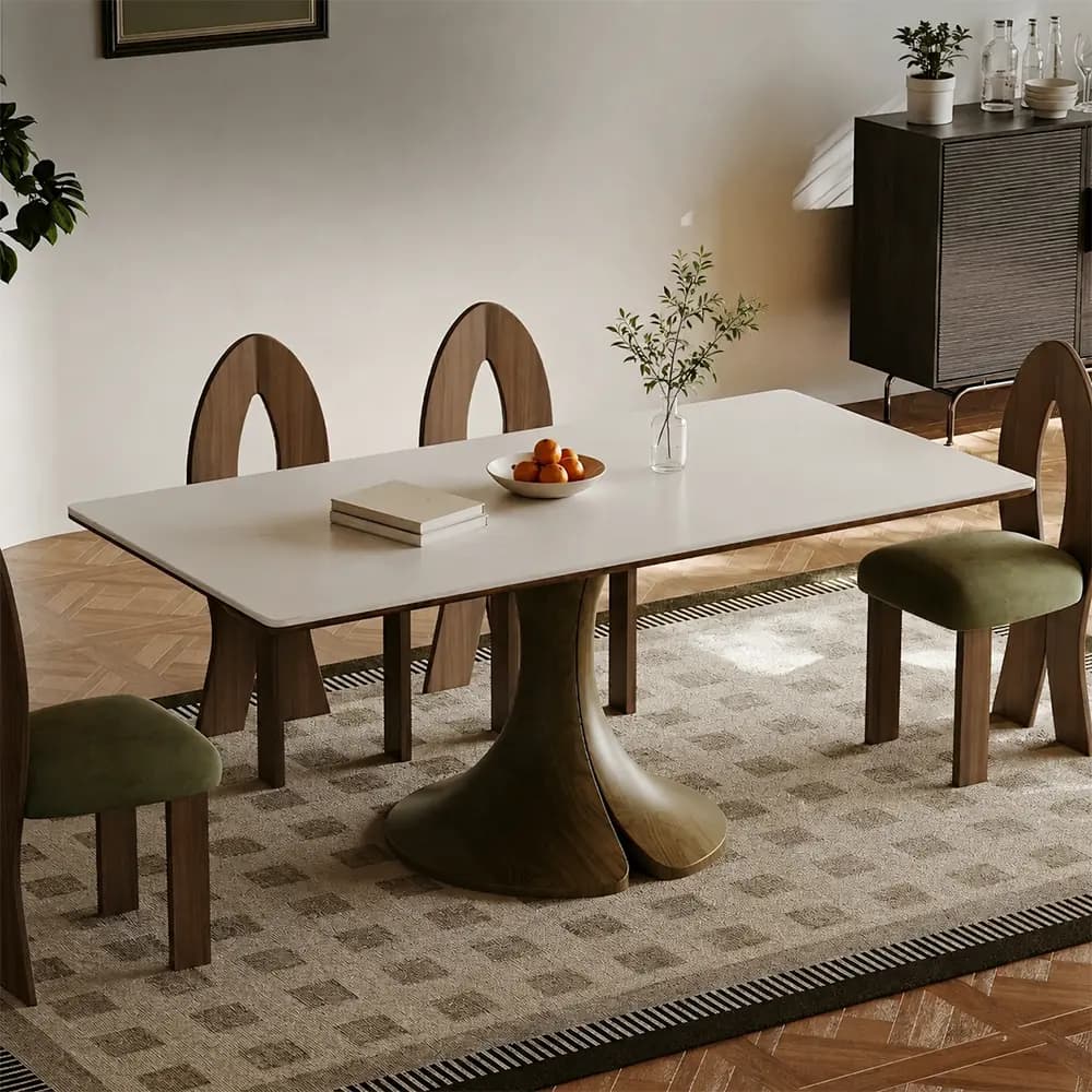 Minimalist Dining Table with Curved Base lifestyle 3
