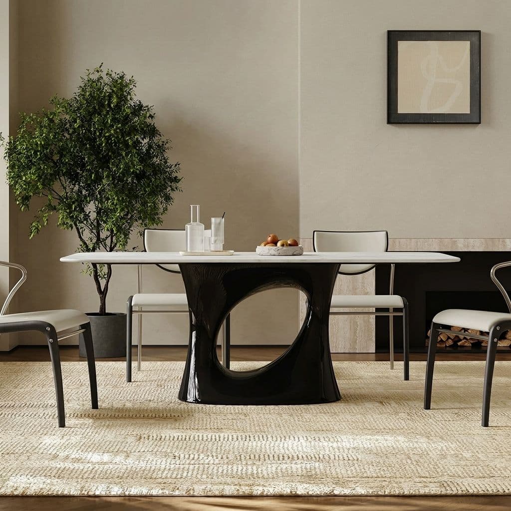 Sculptural Marble Top Dining Table lifestyle 2