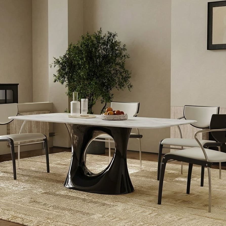 Sculptural Marble Top Dining Table lifestyle 3