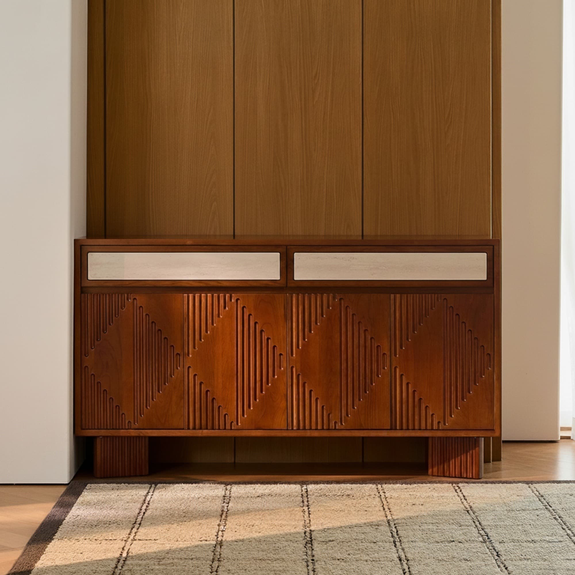 Mid-Century Solid Wood Sideboard lifestyle 1