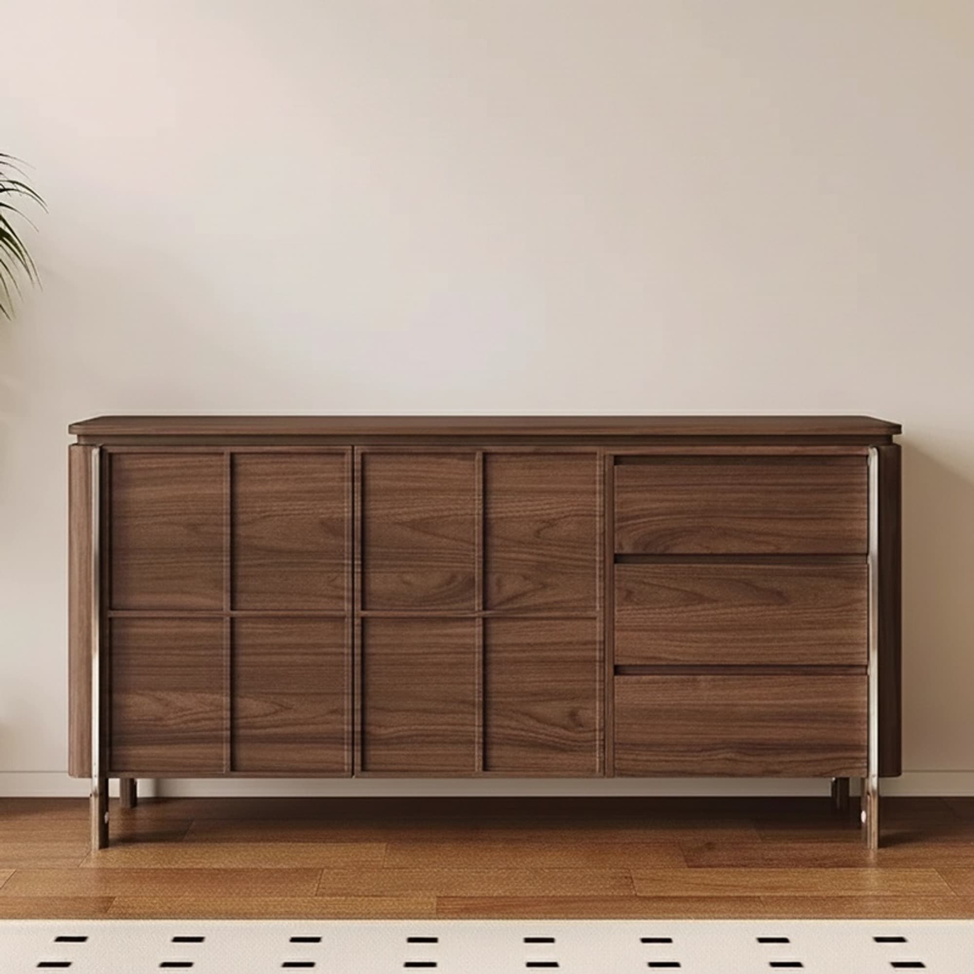 Solid Wood Mid-Century Sideboard lifestyle 1