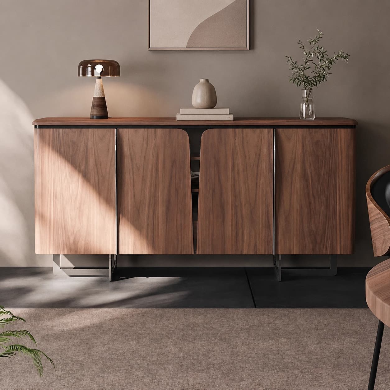 Black Walnut Minimalist Sideboard