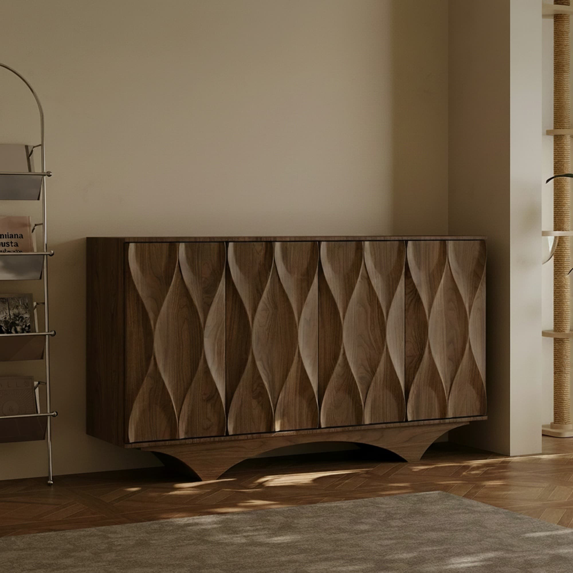 Geometric Walnut Sideboard lifestyle 1