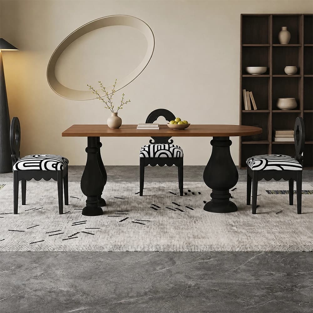 Oval Ash Wood Dining Table lifestyle 1