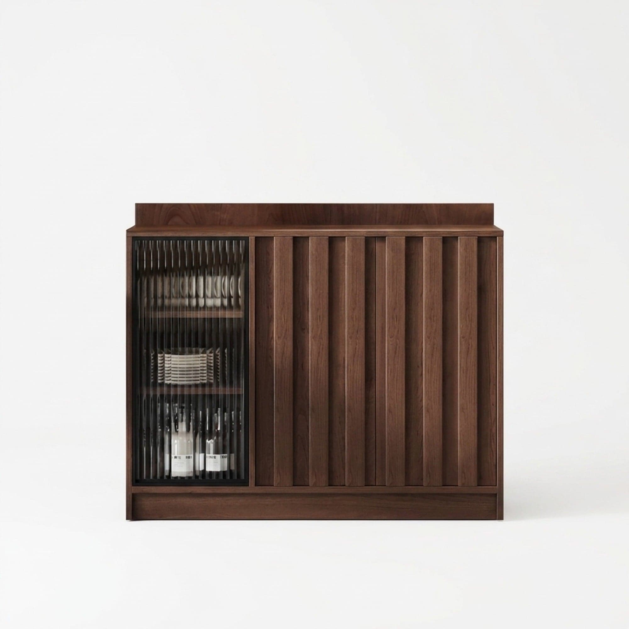 Solid Pine Sideboard with Reeded Glass lifestyle 1