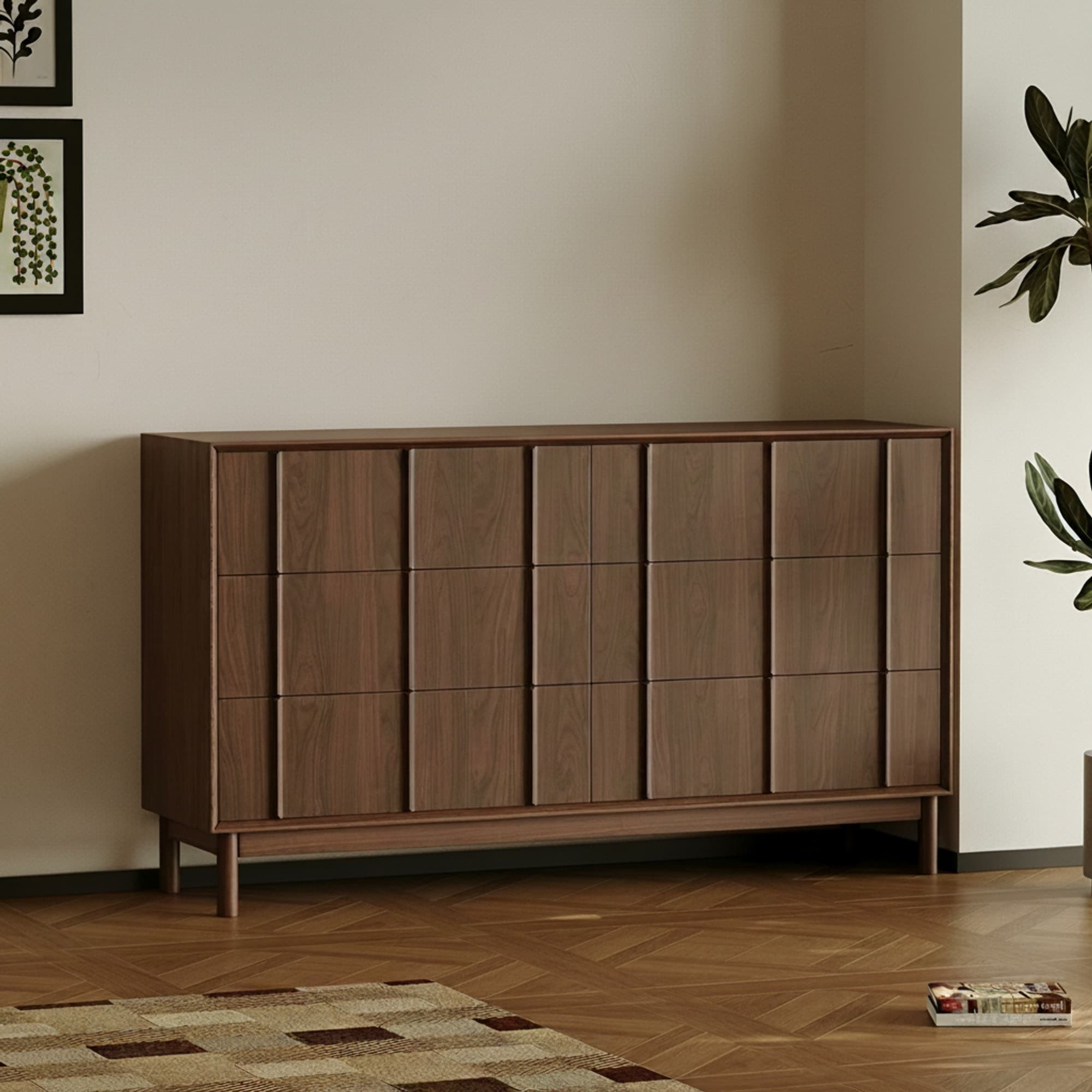 Mid-Century Solid Wood Sideboard lifestyle 1