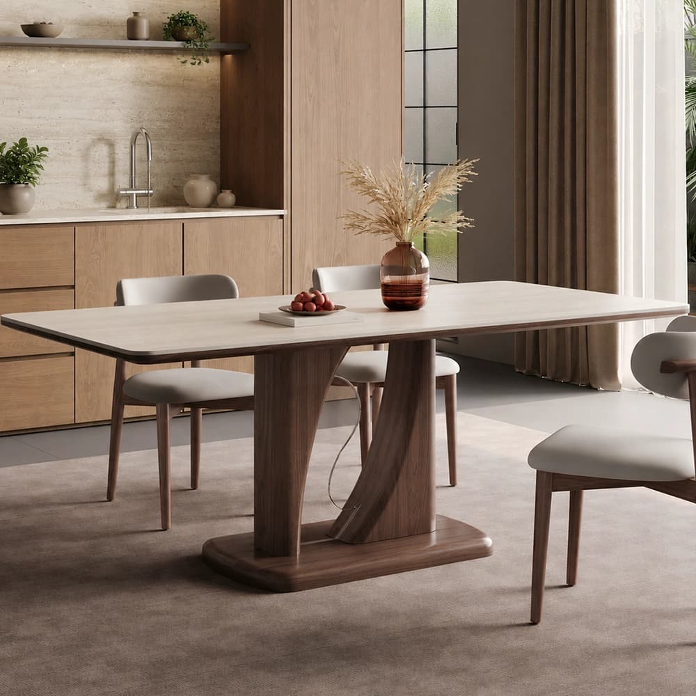 Walnut Sintered Stone Dining Table lifestyle 1