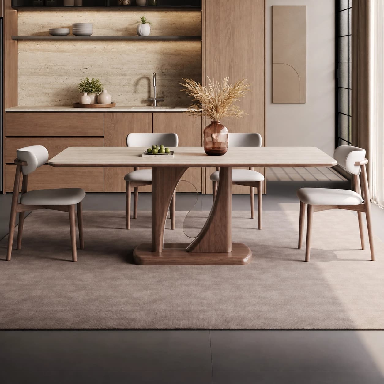 Walnut Sintered Stone Dining Table lifestyle 3