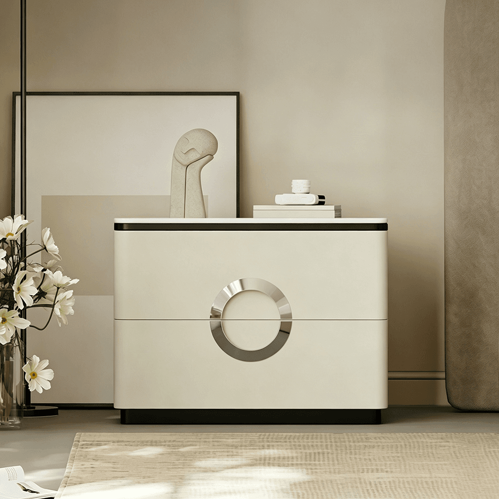 24.8" Luxury Solid Wood Nightstand with Drawers
