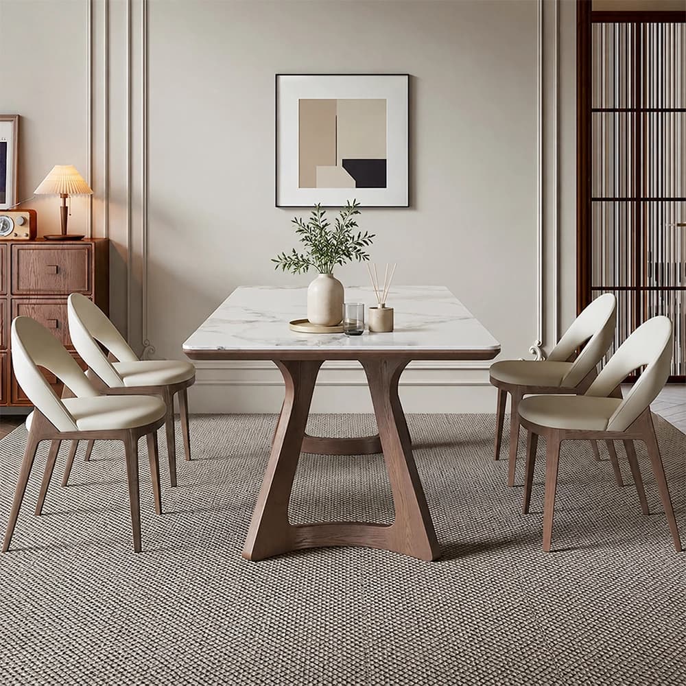 Curved Solid Wood Dining Table lifestyle 3