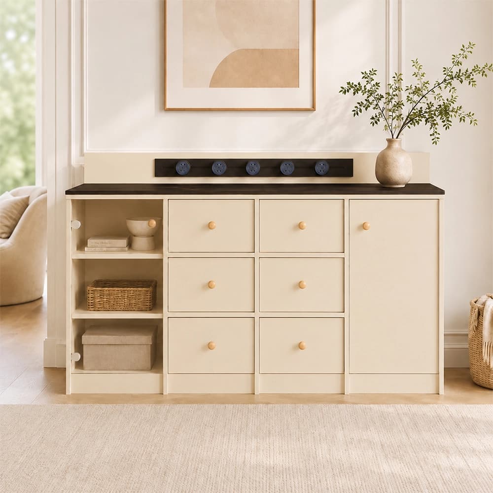 Sintered Stone Coffee & Storage Cabinet lifestyle 1