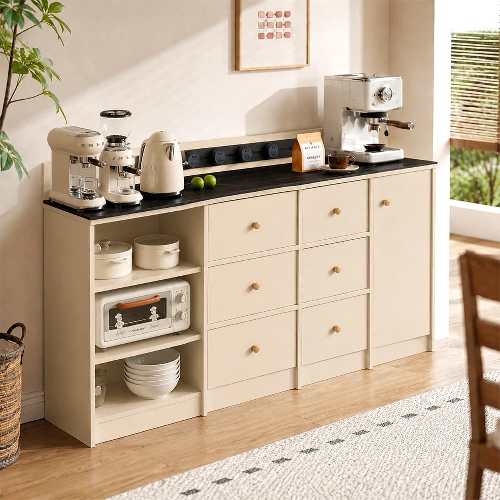 Sintered Stone Coffee & Storage Cabinet lifestyle 2
