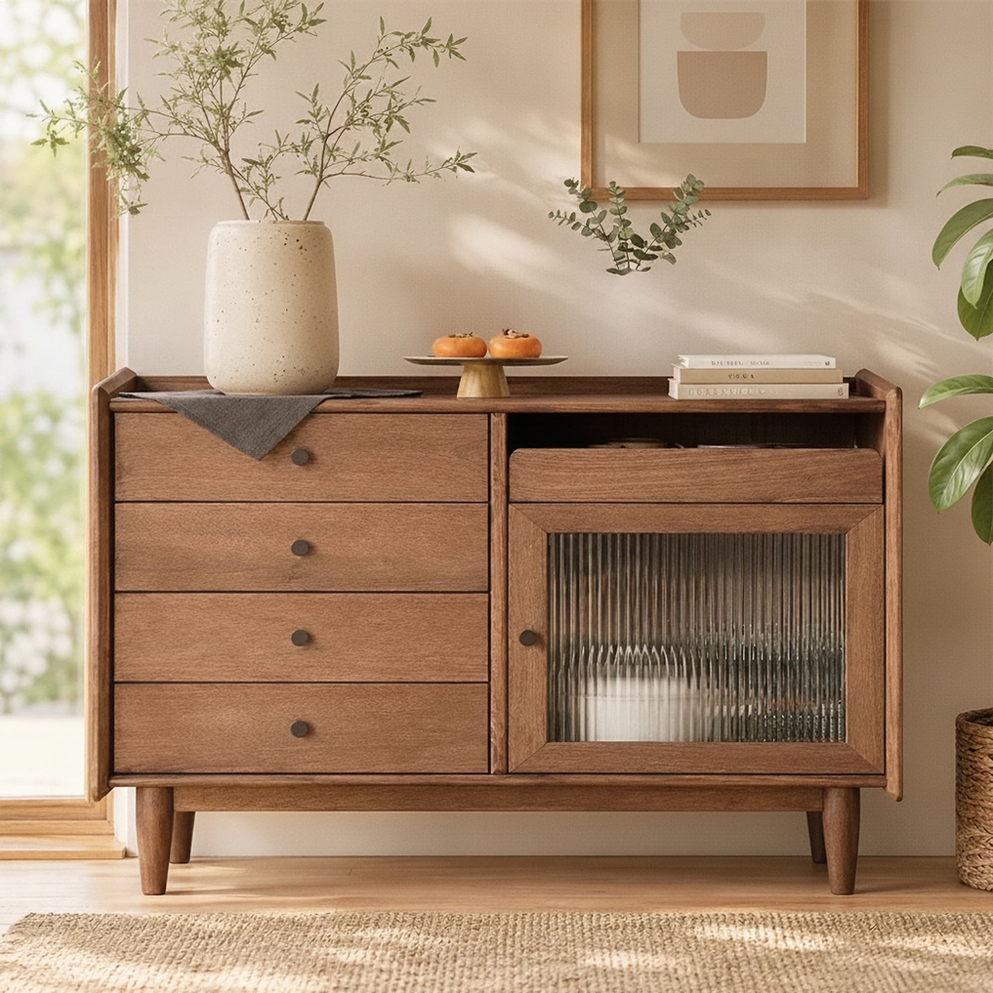 Minimalist Black Walnut Sideboard lifestyle 1