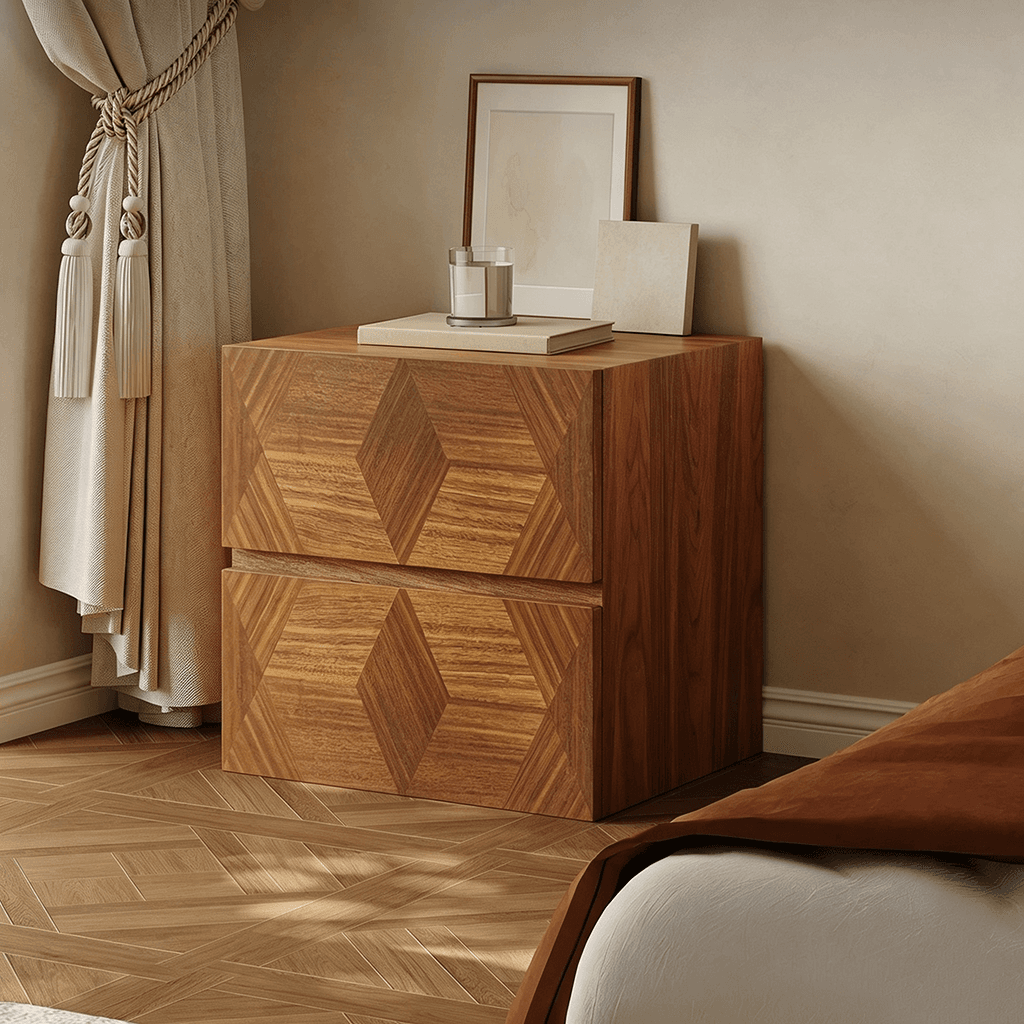 Walnut Minimalist Nightstand lifestyle 3