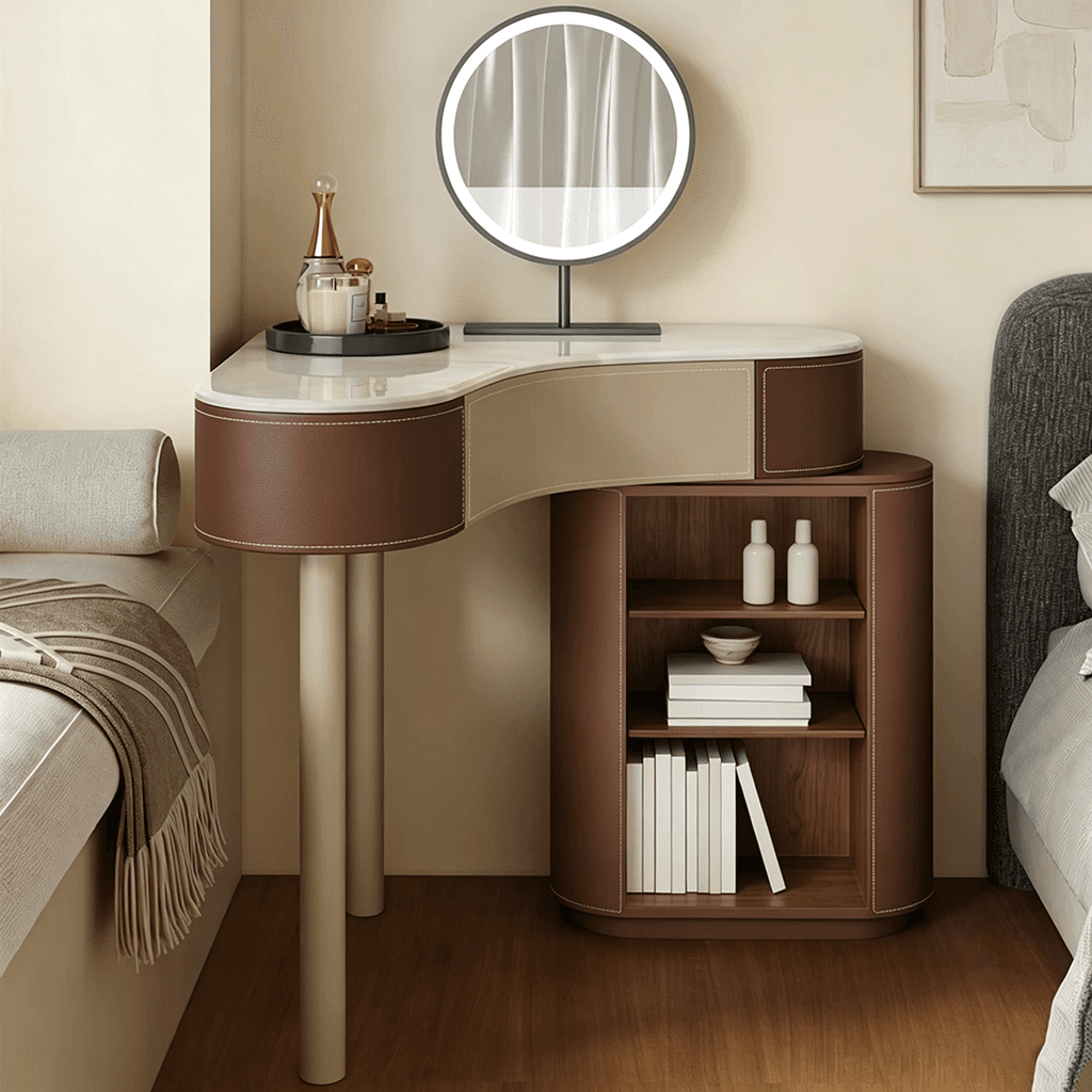 Saddle Leather Corner Vanity lifestyle 3