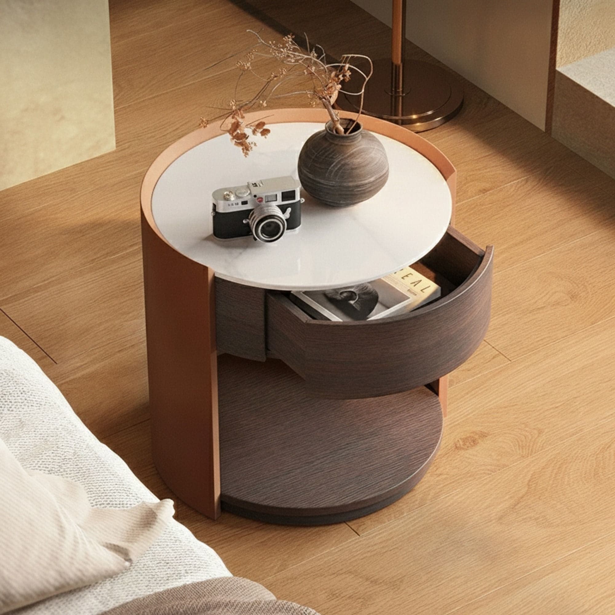 Sintered Stone & Wood Veneer Nightstand lifestyle 3