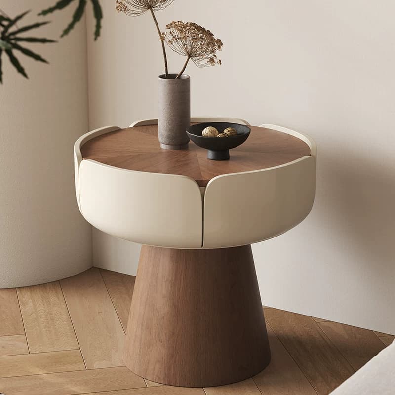 Vintage White & Walnut Nightstand lifestyle 3