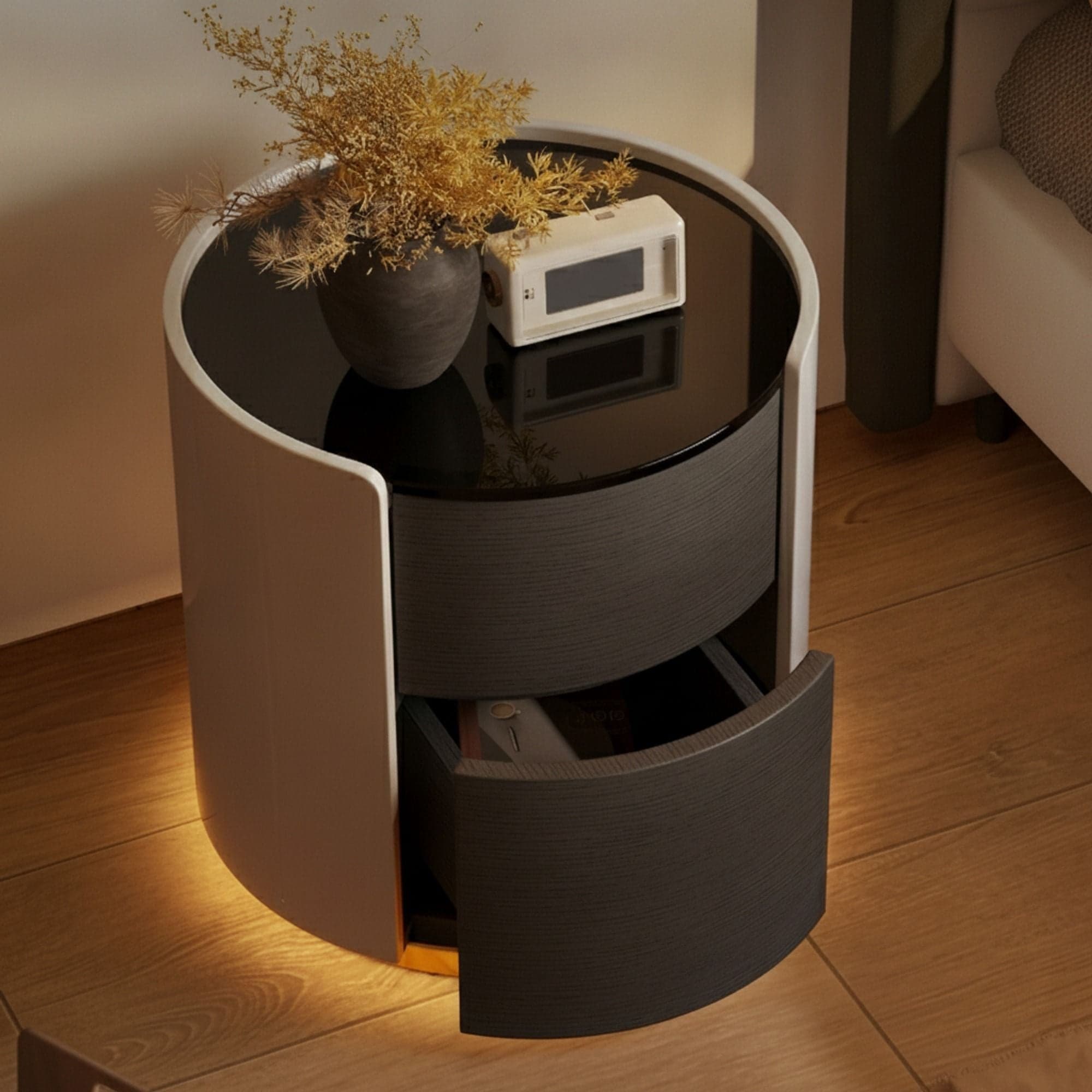 Round Nightstand with Sensor Light lifestyle 3