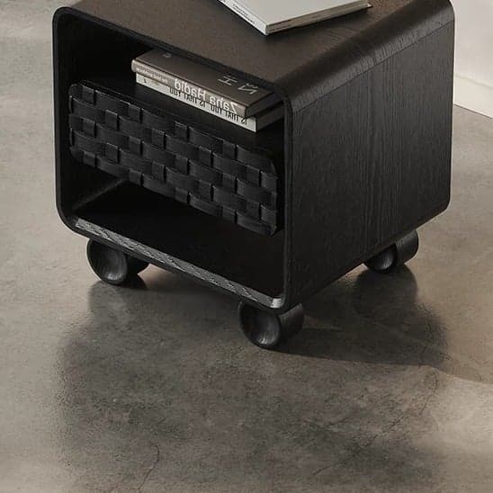 Black Retro Woven Nightstand lifestyle 3
