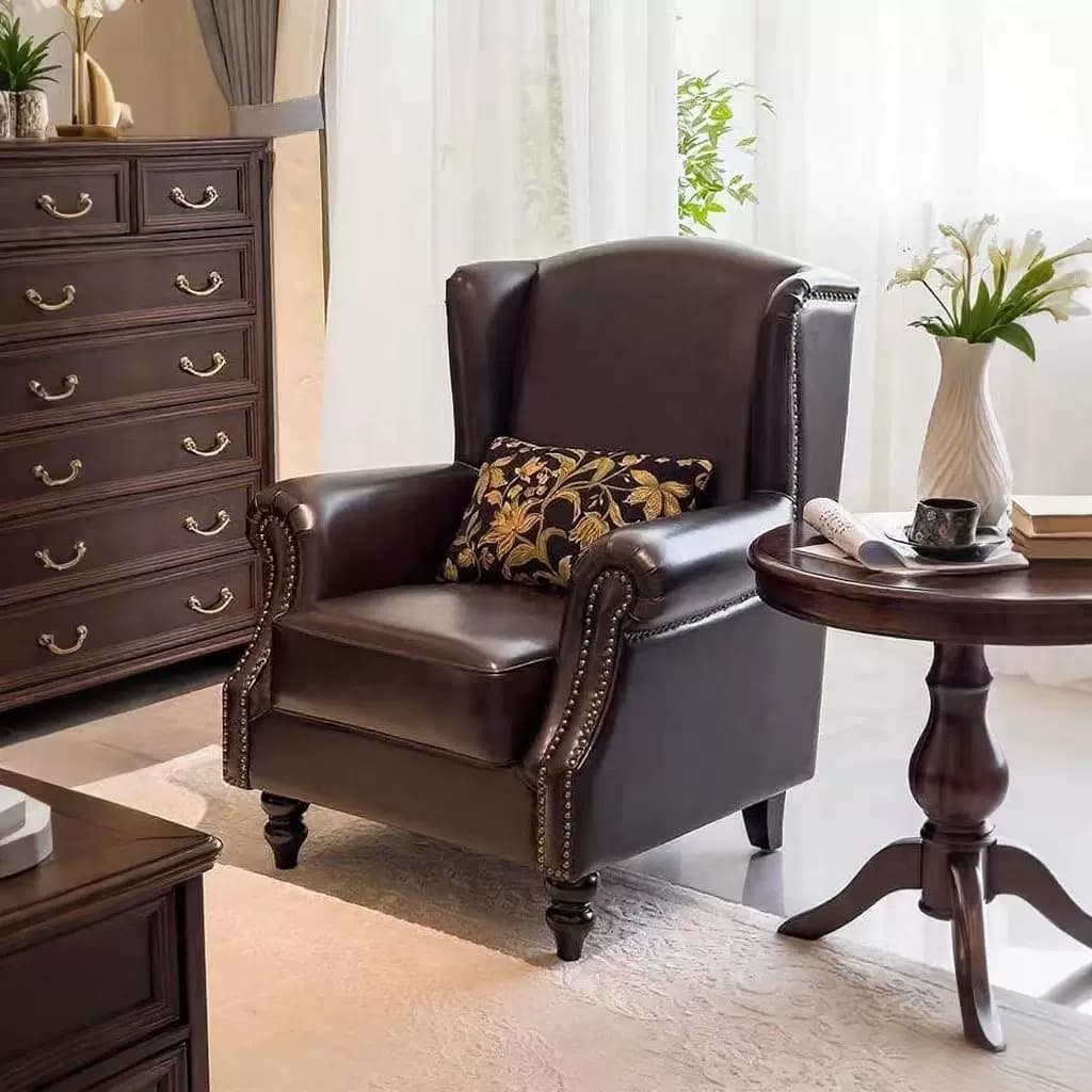 French Vintage High-Back Armchair lifestyle 3