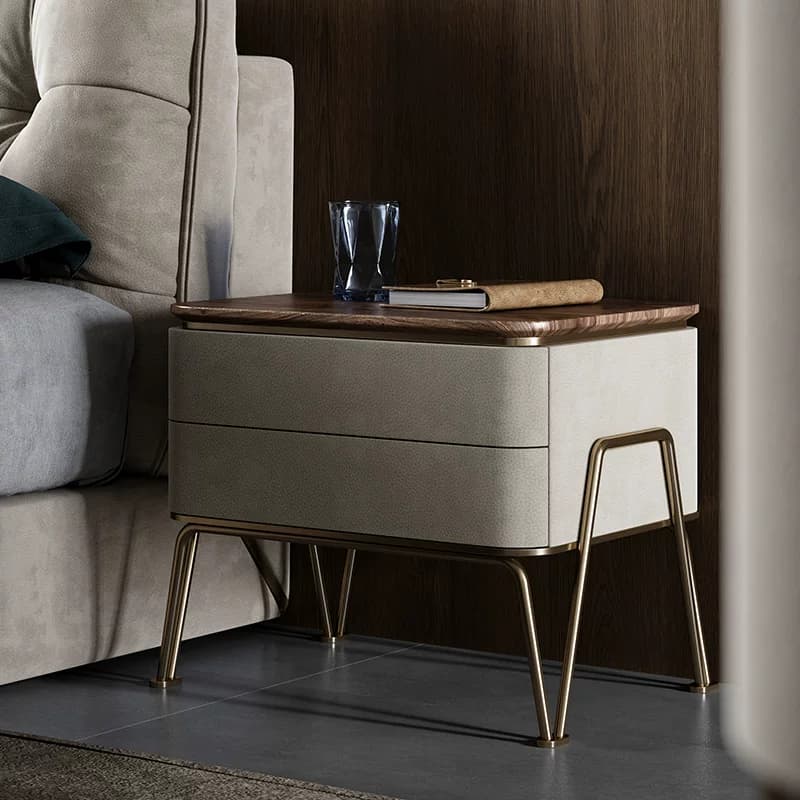 Geometric Nightstand, Wood or Stone Top lifestyle 3