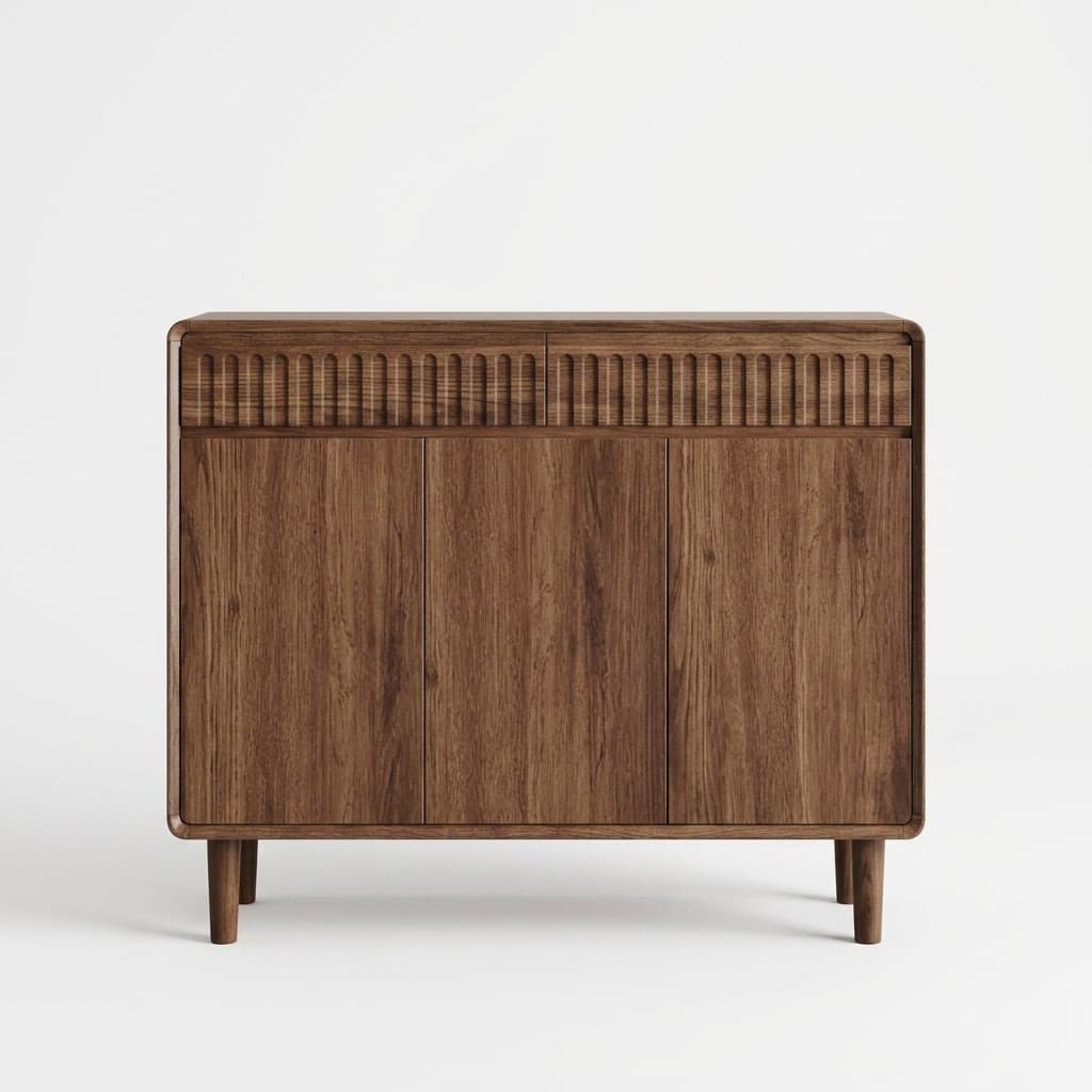 Walnut Mid-Century Shoe Cabinet lifestyle 1