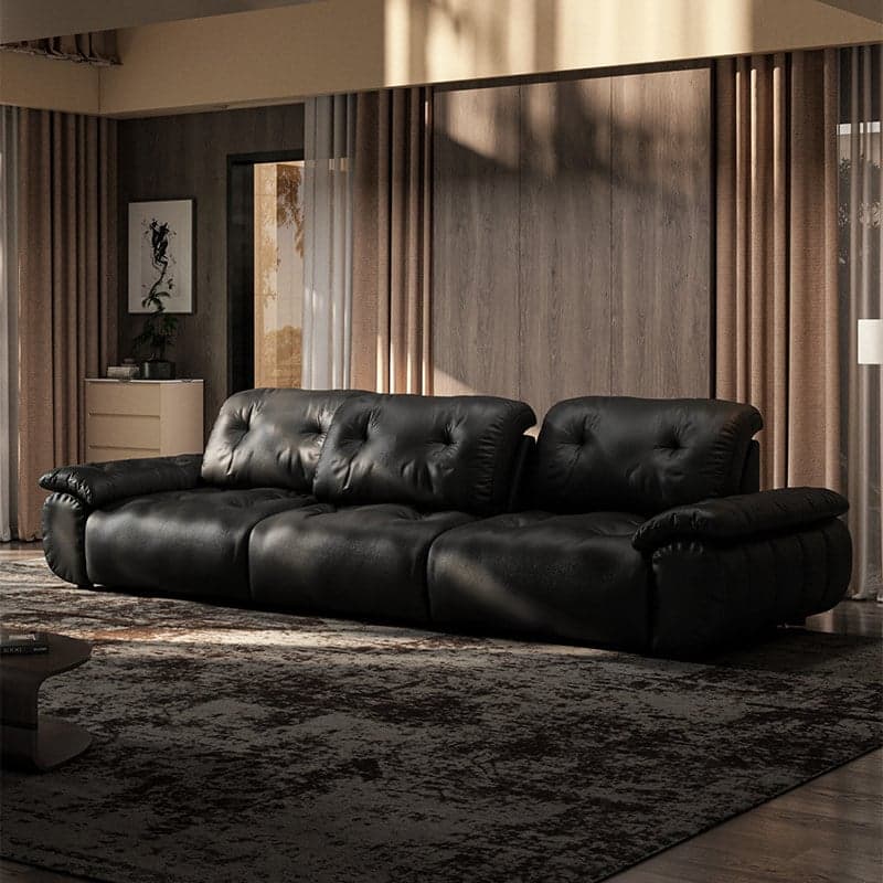 Minimalist Deep-Seat Leather Sofa lifestyle 3