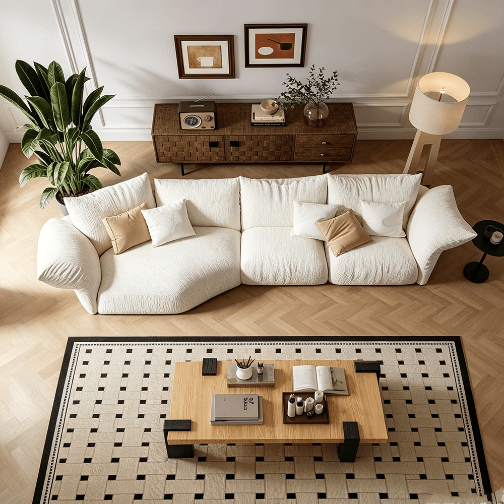 Petal Curved Chenille Sectional Sofa lifestyle 3