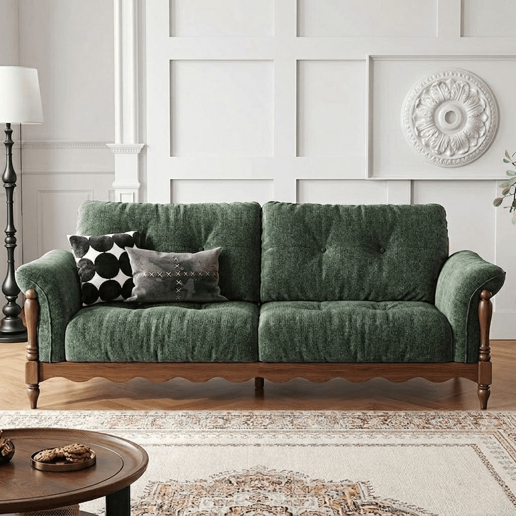 79.5" Luxury Fabric Tufted Sofa