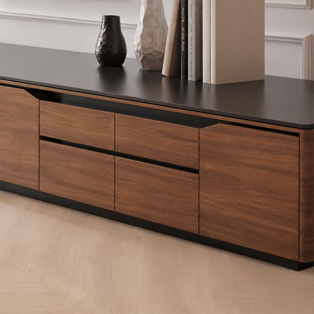 Curved Sintered Stone TV Cabinet lifestyle 2