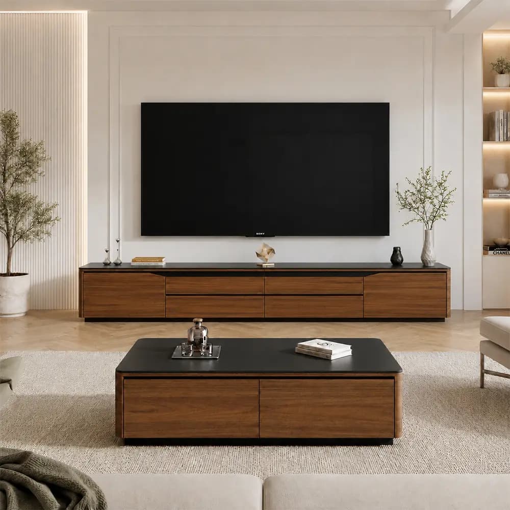 Curved Sintered Stone TV Cabinet lifestyle 3