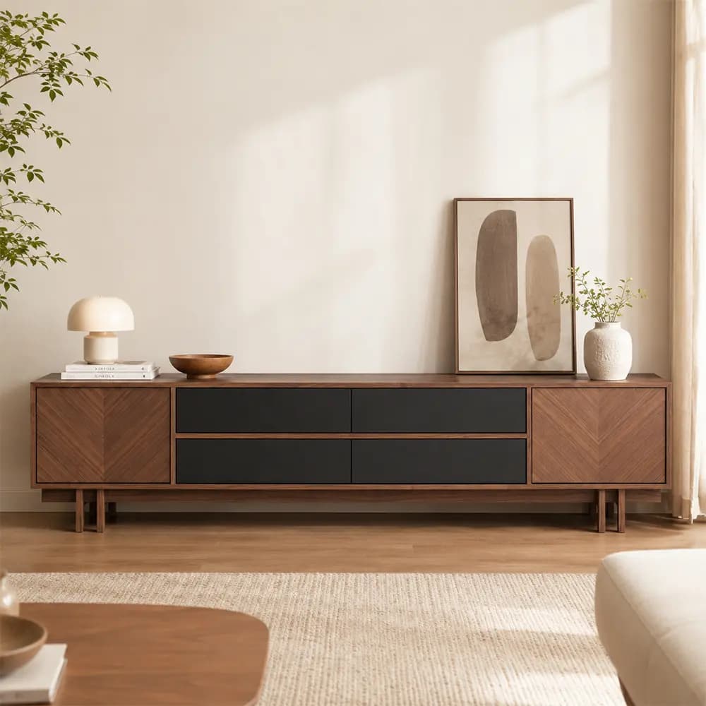 70.9" Modern Engineered Wood TV Stand with Drawers
