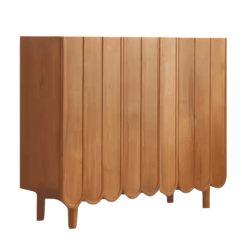 Minimalist Solid Walnut Shoe Cabinet lifestyle 1