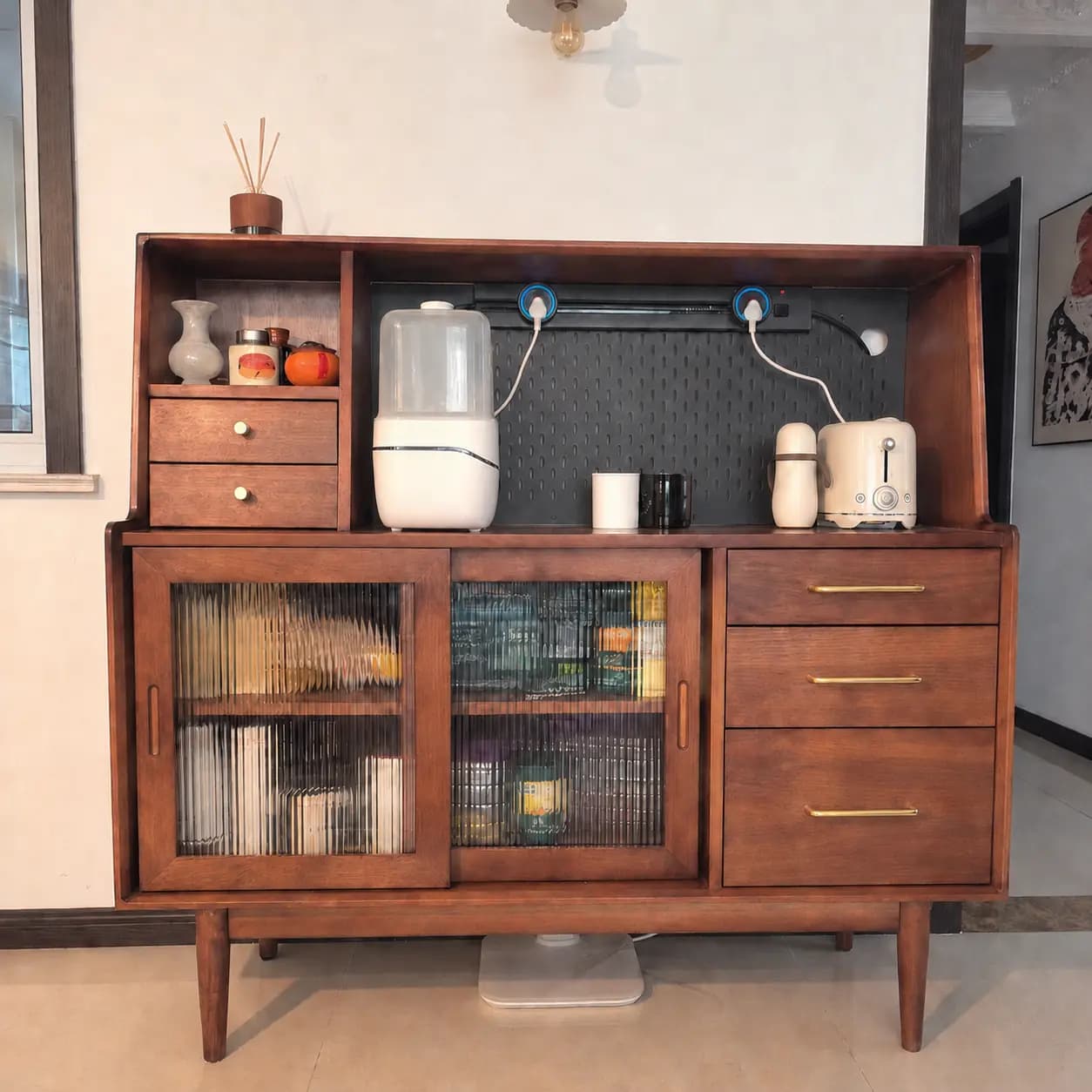 Vintage Wood Storage Cabinet lifestyle 1