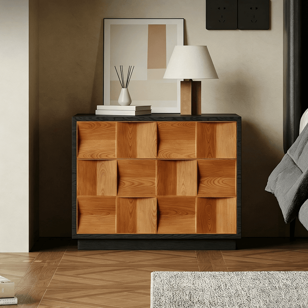 22.8" Modern Plywood Nightstand with Drawers