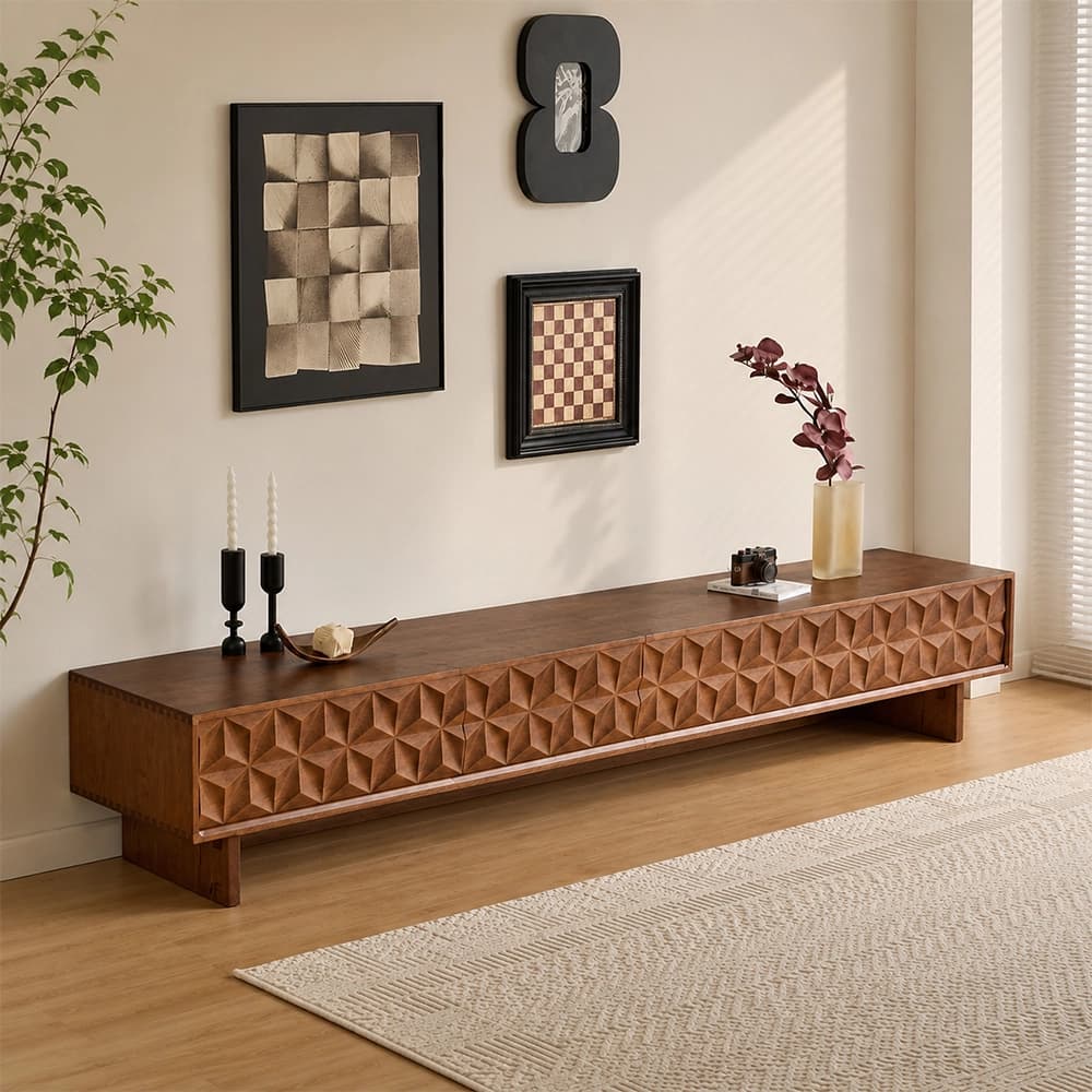 Modern Geometric Embossed TV Cabinet lifestyle 3