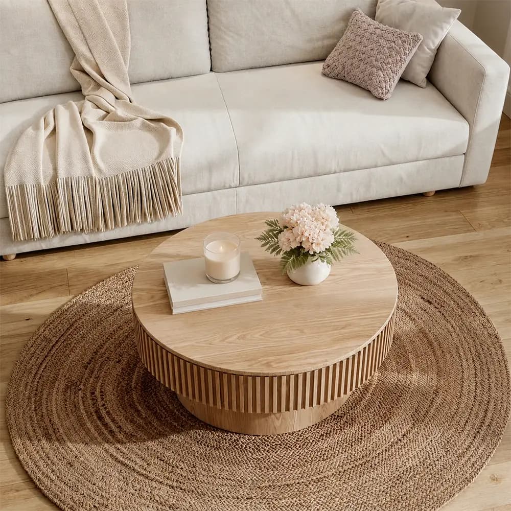 Solid Wood Gear-Style Coffee Table lifestyle 3