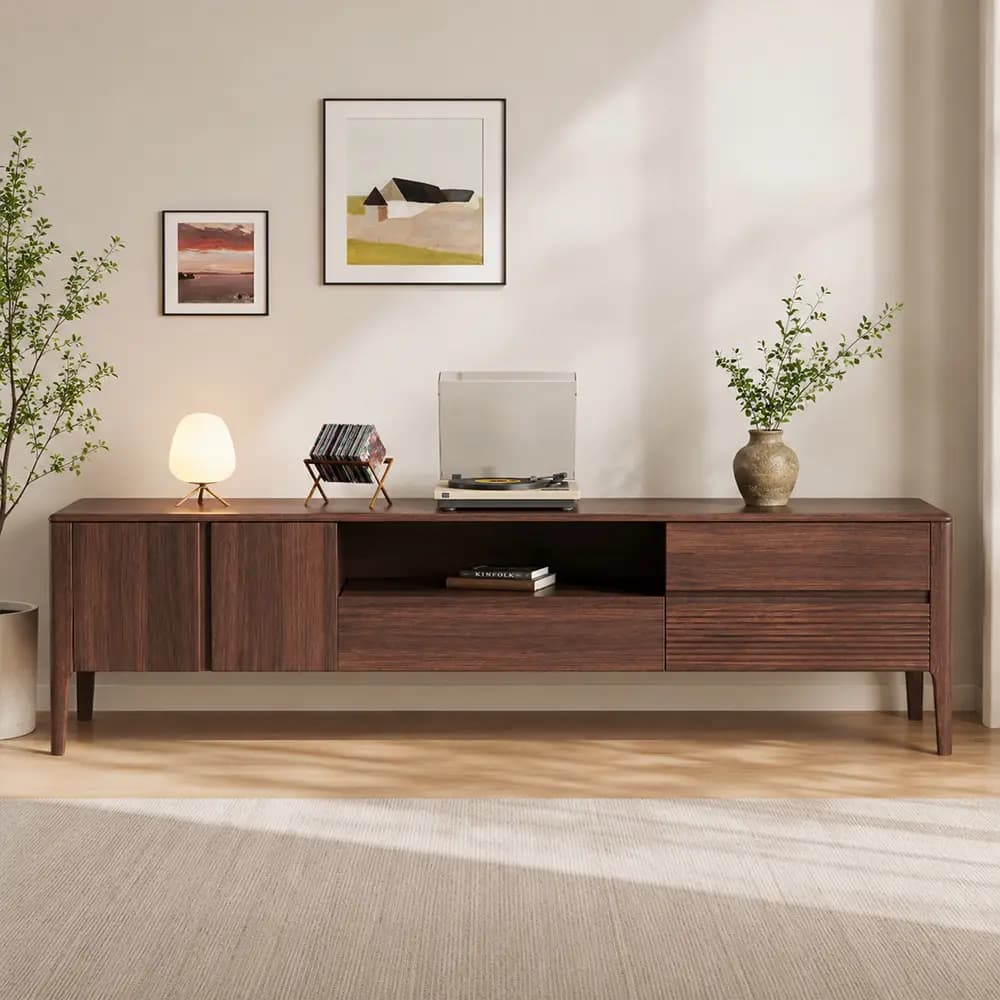 Vintage Black Walnut TV Stand lifestyle 1