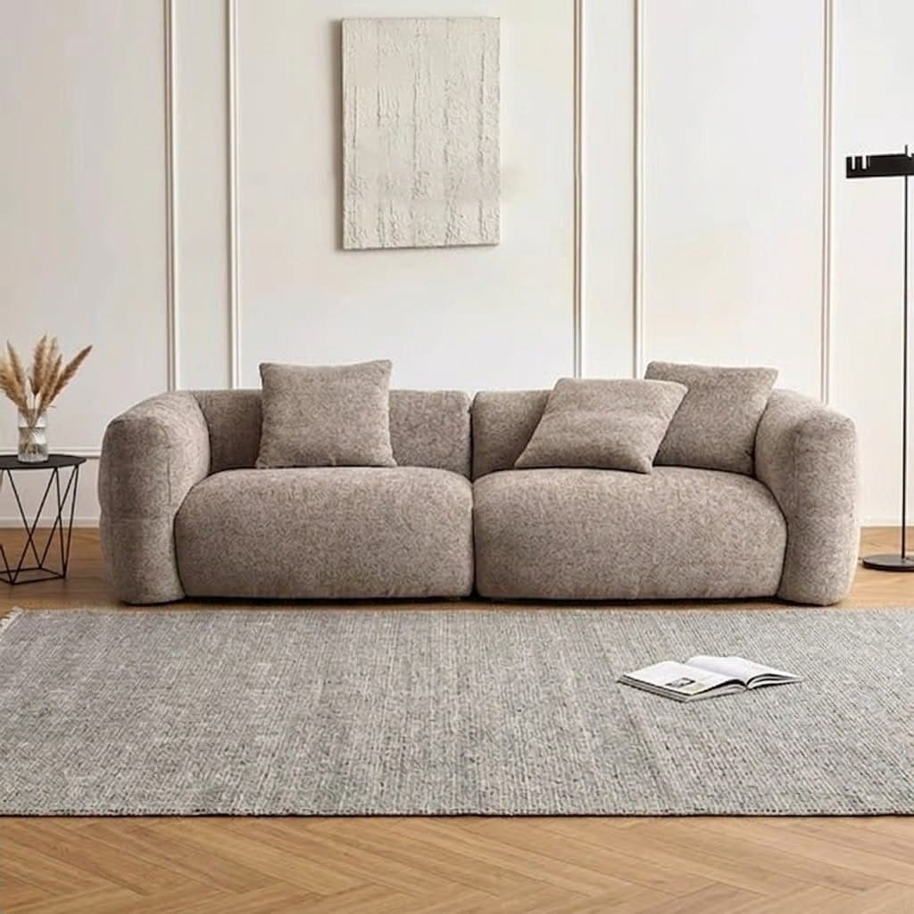 149.6" Organic Modern Fabric Sofa Deep Seat