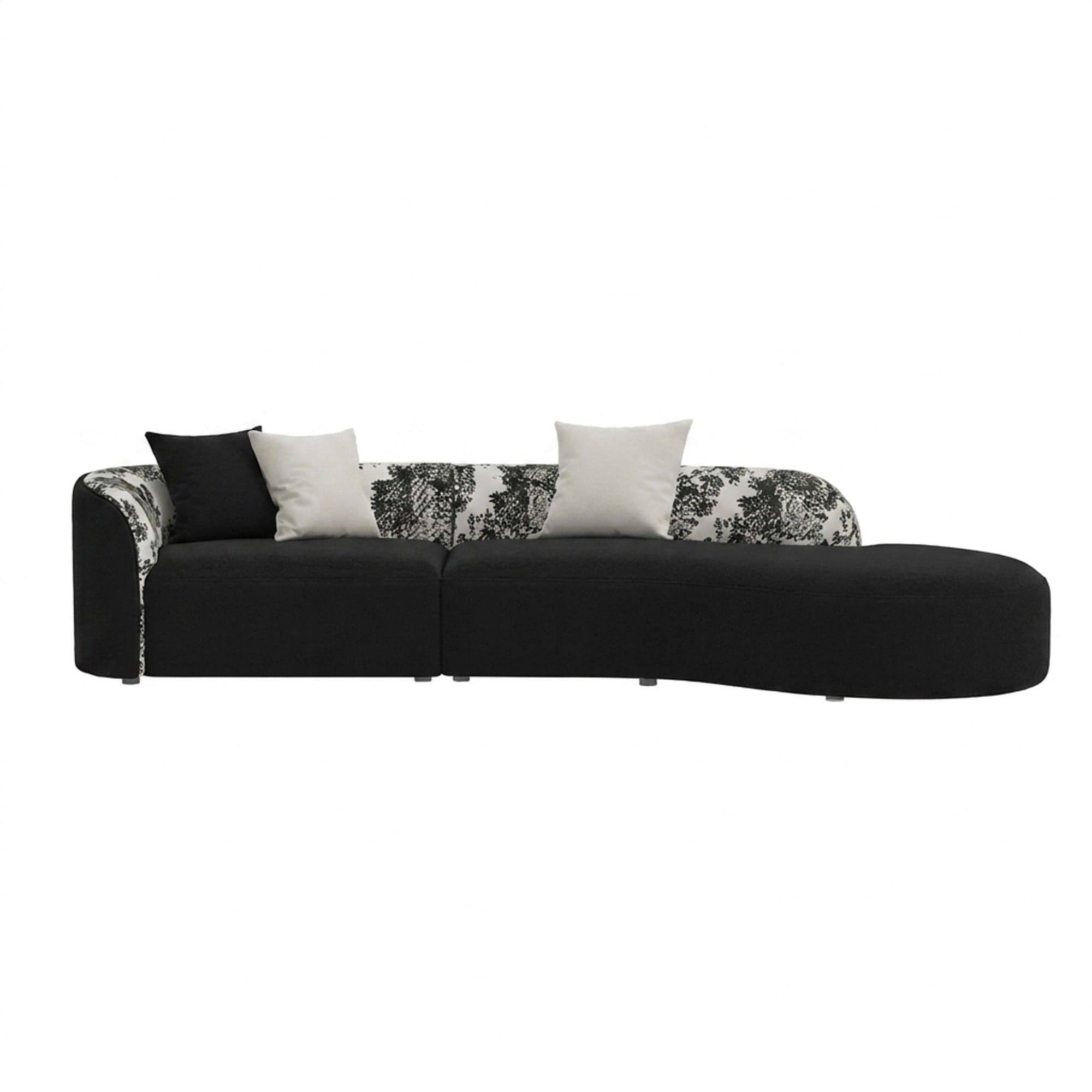 Curved Printed Fabric Sofa lifestyle 1