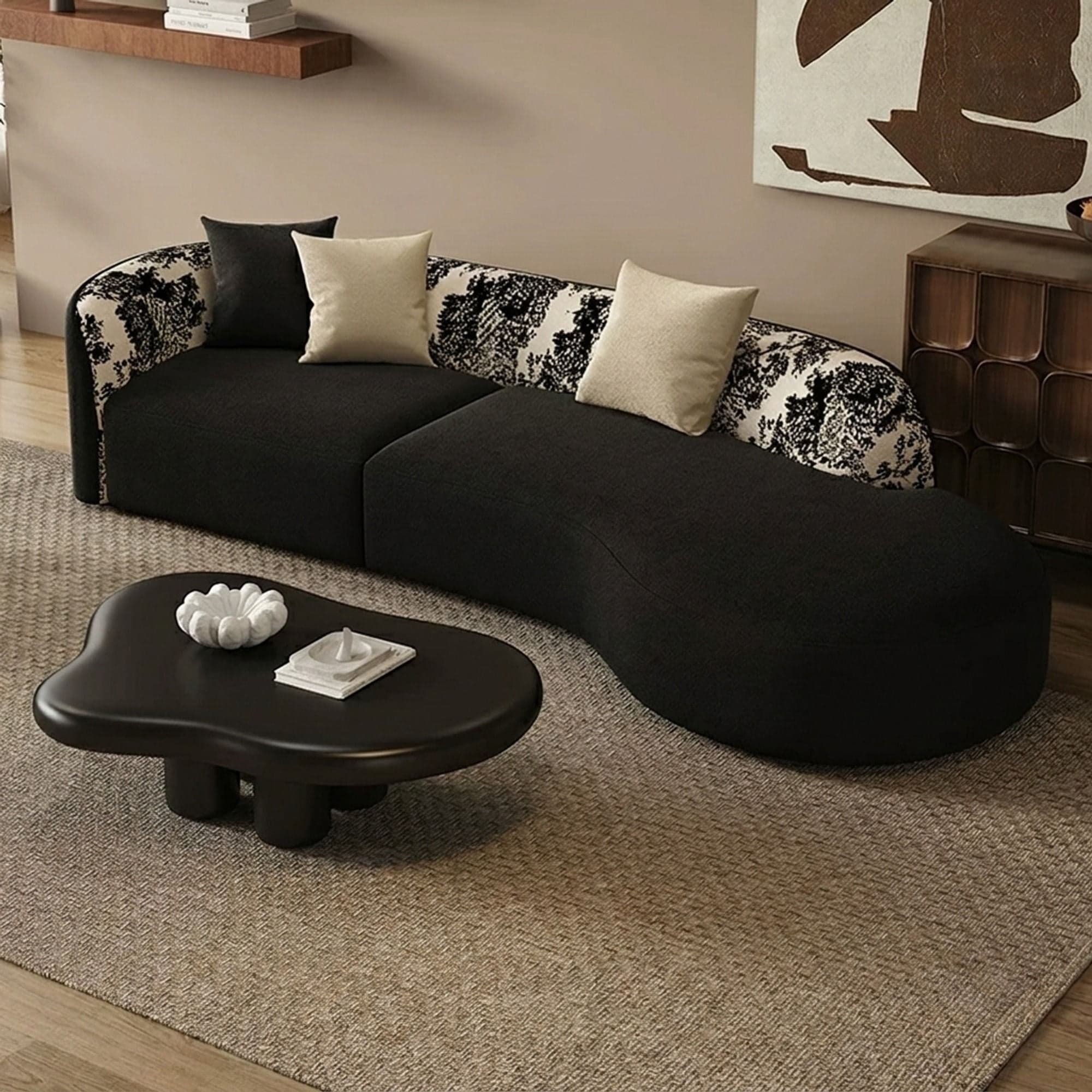 Curved Printed Fabric Sofa lifestyle 3