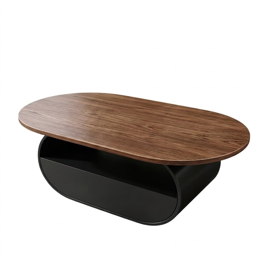 Walnut Mid-Century Dual-Tier Coffee Table lifestyle 1