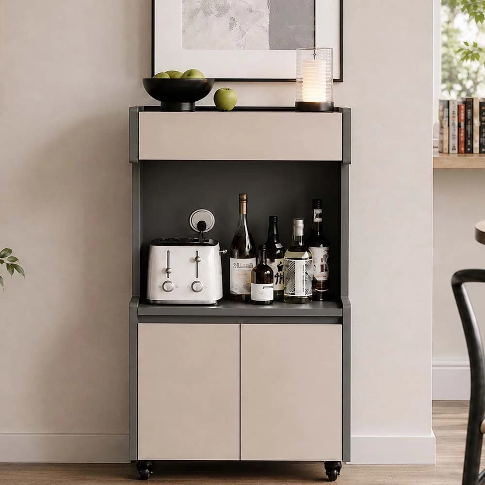 27.6" Contemporary Plywood Coffee Cabinet with Drawers