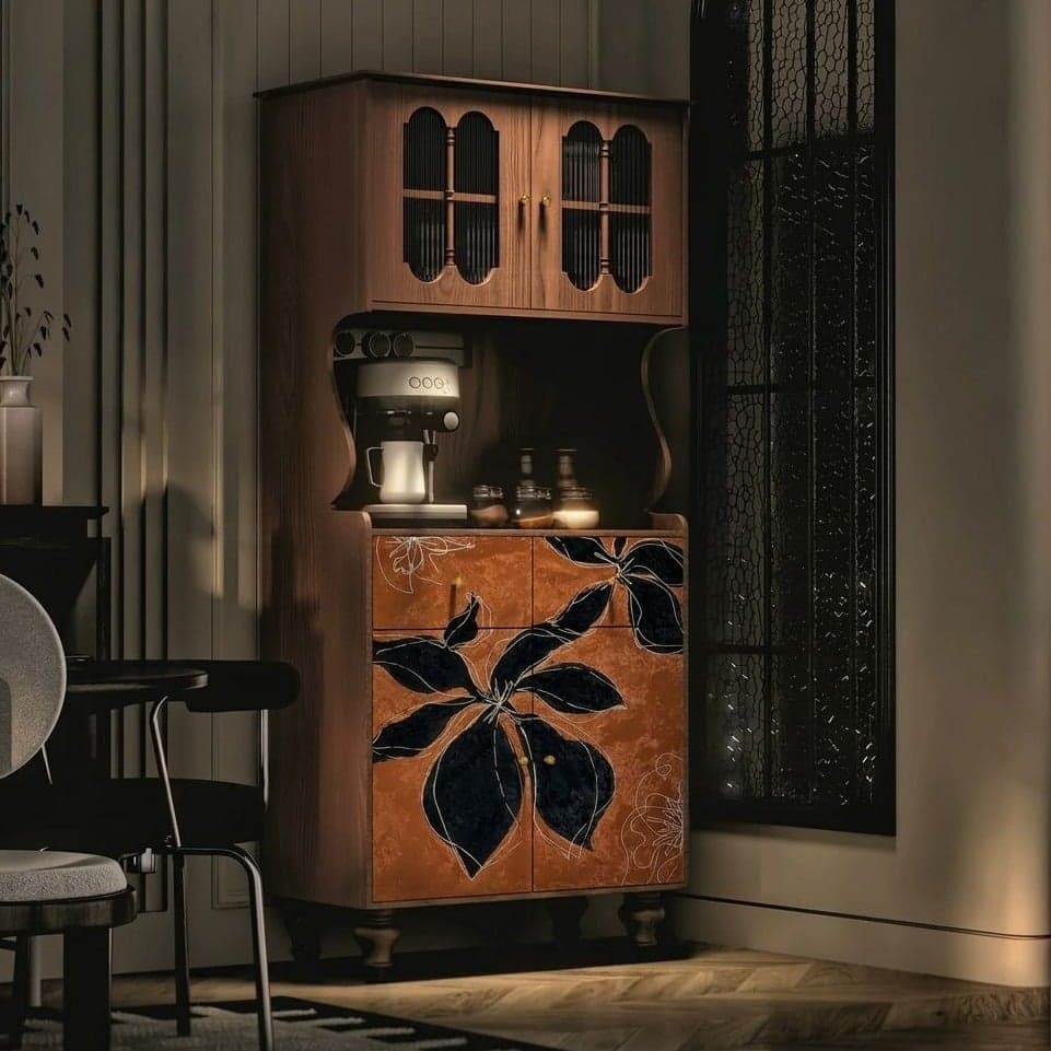 Mid-Century Solid Wood Display Cabinet lifestyle 3