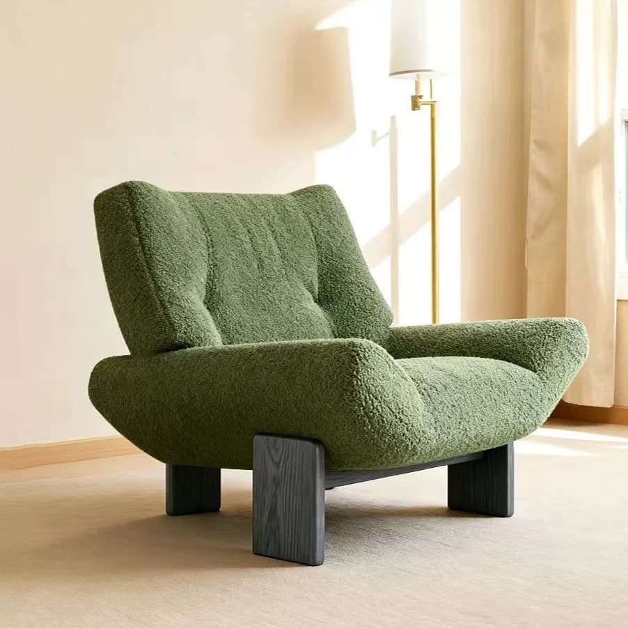 Rounded Lambswool Sofa Chair lifestyle 3
